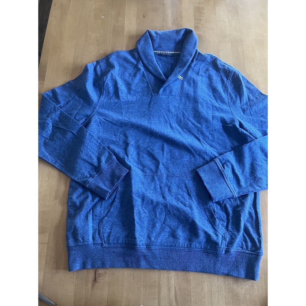 PERRY ELLIS V-Neck Long Sleeve Blue Pullover Sweatshirt Men's Size XL NWOT
